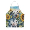 Dalmatian in Sunflowers Apron Cooking Kitchen Server Baking Crafts Gardening for Adult Women Men, Unisex, Large, Multicolor