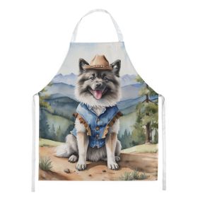 Keeshond Cowboy Welcome Apron Cooking Kitchen Server Baking Crafts Gardening for Adult Women Men, Unisex, Large, Multicolor