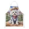 Maltese Cowboy Welcome Apron Cooking Kitchen Server Baking Crafts Gardening for Adult Women Men, Unisex, Large, Multicolor