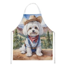 Maltese Cowboy Welcome Apron Cooking Kitchen Server Baking Crafts Gardening for Adult Women Men, Unisex, Large, Multicolor