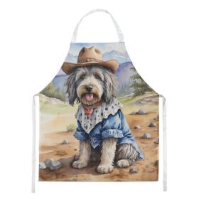 Bergamasco Sheepdog Cowboy Welcome Apron Cooking Kitchen Server Baking Crafts Gardening for Adult Women Men, Unisex, Large, Multicolor