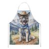 Norwegian Elkhound Cowboy Welcome Apron Cooking Kitchen Server Baking Crafts Gardening for Adult Women Men, Unisex, Large, Multicolor