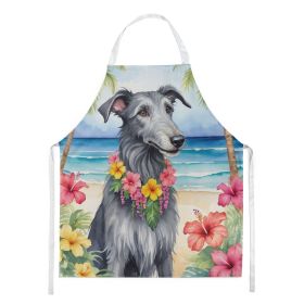 Scottish Deerhound Luau Apron Cooking Kitchen Server Baking Crafts Gardening for Adult Women Men, Unisex, Large, Multicolor