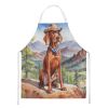 Redbone Coonhound Cowboy Welcome Apron Cooking Kitchen Server Baking Crafts Gardening for Adult Women Men, Unisex, Large, Multicolor