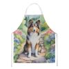 Sheltie Spring Path Apron Cooking Kitchen Server Baking Crafts Gardening for Adult Women Men, Unisex, Large, Multicolor