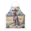 Weimaraner Cowboy Welcome Apron Cooking Kitchen Server Baking Crafts Gardening for Adult Women Men, Unisex, Large, Multicolor