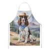 English Springer Spaniel Cowboy Welcome Apron Cooking Kitchen Server Baking Crafts Gardening for Adult Women Men, Unisex, Large, Multicolor