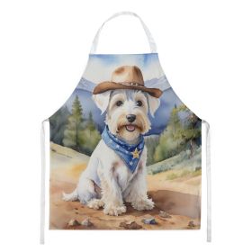 Sealyham Terrier Cowboy Welcome Apron Cooking Kitchen Server Baking Crafts Gardening for Adult Women Men, Unisex, Large, Multicolor