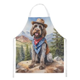 Wirehaired Pointing Griffon Cowboy Welcome Apron Cooking Kitchen Server Baking Crafts Gardening for Adult Women Men, Unisex, Large, Multicolor