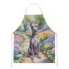 American Hairless Terrier Spring Garden Apron Cooking Kitchen Server Baking Crafts Gardening for Adult Women Men, Unisex, Large, Multicolor
