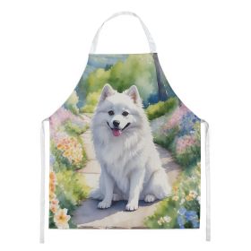 American Eskimo Spring Garden Apron Cooking Kitchen Server Baking Crafts Gardening for Adult Women Men, Unisex, Large, Multicolor