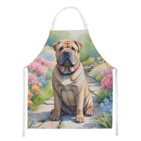 Shar Pei Spring Path Apron Cooking Kitchen Server Baking Crafts Gardening for Adult Women Men, Unisex, Large, Multicolor