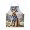 Airedale Terrier Cowboy Welcome Apron Cooking Kitchen Server Baking Crafts Gardening for Adult Women Men, Unisex, Large, Multicolor