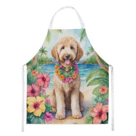 Goldendoodle Luau Apron Cooking Kitchen Server Baking Crafts Gardening for Adult Women Men, Unisex, Large, Multicolor