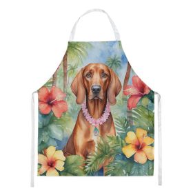 Redbone Coonhound Luau Apron Cooking Kitchen Server Baking Crafts Gardening for Adult Women Men, Unisex, Large, Multicolor