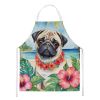 Pug Luau Apron Cooking Kitchen Server Baking Crafts Gardening for Adult Women Men, Unisex, Large, Multicolor
