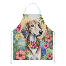 Saluki Luau Apron Cooking Kitchen Server Baking Crafts Gardening for Adult Women Men, Unisex, Large, Multicolor