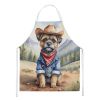 Border Terrier Cowboy Welcome Apron Cooking Kitchen Server Baking Crafts Gardening for Adult Women Men, Unisex, Large, Multicolor