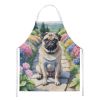 Pug Spring Path Apron Cooking Kitchen Server Baking Crafts Gardening for Adult Women Men, Unisex, Large, Multicolor