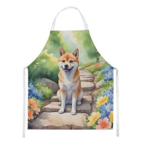 Shiba Inu Spring Path Apron Cooking Kitchen Server Baking Crafts Gardening for Adult Women Men, Unisex, Large, Multicolor