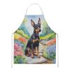 Manchester Terrier Spring Path Apron Cooking Kitchen Server Baking Crafts Gardening for Adult Women Men, Unisex, Large, Multicolor