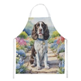 English Springer Spaniel Spring Path Apron Cooking Kitchen Server Baking Crafts Gardening for Adult Women Men, Unisex, Large, Multicolor