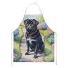 Black Pug Spring Path Apron Cooking Kitchen Server Baking Crafts Gardening for Adult Women Men, Unisex, Large, Multicolor
