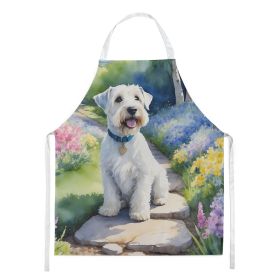 Sealyham Terrier Spring Path Apron Cooking Kitchen Server Baking Crafts Gardening for Adult Women Men, Unisex, Large, Multicolor