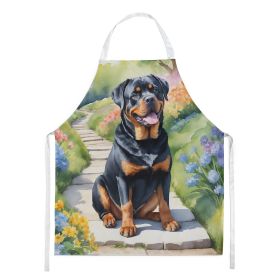 Rottweiler Spring Path Apron Cooking Kitchen Server Baking Crafts Gardening for Adult Women Men, Unisex, Large, Multicolor