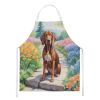 Redbone Coonhound Spring Path Apron Cooking Kitchen Server Baking Crafts Gardening for Adult Women Men, Unisex, Large, Multicolor
