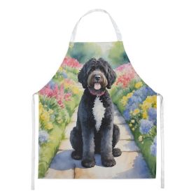 Portuguese Water Dog Spring Path Apron Cooking Kitchen Server Baking Crafts Gardening for Adult Women Men, Unisex, Large, Multicolor
