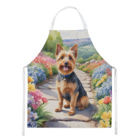 Australian Terrier Spring Garden Apron Cooking Kitchen Server Baking Crafts Gardening for Adult Women Men, Unisex, Large, Multicolor