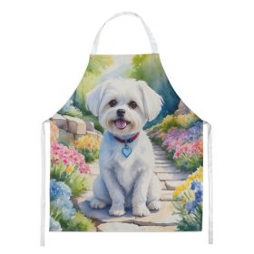 Maltese Spring Path Apron Cooking Kitchen Server Baking Crafts Gardening for Adult Women Men, Unisex, Large, Multicolor