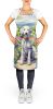 Bedlington Terrier Spring Garden Apron Cooking Kitchen Server Baking Crafts Gardening for Adult Women Men, Unisex, Large, Multicolor