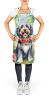 Tibetan Terrier Luau Apron Cooking Kitchen Server Baking Crafts Gardening for Adult Women Men, Unisex, Large, Multicolor