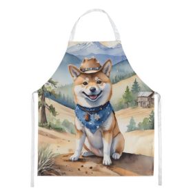 Shiba Inu Cowboy Welcome Apron Cooking Kitchen Server Baking Crafts Gardening for Adult Women Men, Unisex, Large, Multicolor