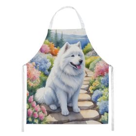 Samoyed Spring Path Apron Cooking Kitchen Server Baking Crafts Gardening for Adult Women Men, Unisex, Large, Multicolor