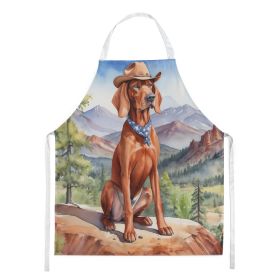 Redbone Coonhound Cowboy Welcome Apron Cooking Kitchen Server Baking Crafts Gardening for Adult Women Men, Unisex, Large, Multicolor