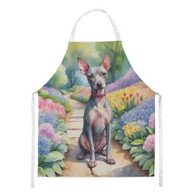 American Hairless Terrier Spring Garden Apron Cooking Kitchen Server Baking Crafts Gardening for Adult Women Men, Unisex, Large, Multicolor