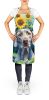 Weimaraner in Sunflowers Apron Cooking Kitchen Server Baking Crafts Gardening for Adult Women Men, Unisex, Large, Multicolor