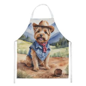 Norfolk Terrier Cowboy Welcome Apron Cooking Kitchen Server Baking Crafts Gardening for Adult Women Men, Unisex, Large, Multicolor
