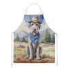 Irish Wolfhound Cowboy Welcome Apron Cooking Kitchen Server Baking Crafts Gardening for Adult Women Men, Unisex, Large, Multicolor