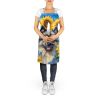 Keeshond in Sunflowers Apron Cooking Kitchen Server Baking Crafts Gardening for Adult Women Men, Unisex, Large, Multicolor