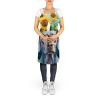 Weimaraner in Sunflowers Apron Cooking Kitchen Server Baking Crafts Gardening for Adult Women Men, Unisex, Large, Multicolor