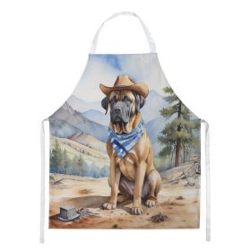 Mastiff Cowboy Welcome Apron Cooking Kitchen Server Baking Crafts Gardening for Adult Women Men, Unisex, Large, Multicolor