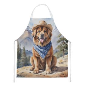 Tibetan Mastiff Cowboy Welcome Apron Cooking Kitchen Server Baking Crafts Gardening for Adult Women Men, Unisex, Large, Multicolor