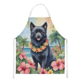 Schipperke Luau Apron Cooking Kitchen Server Baking Crafts Gardening for Adult Women Men, Unisex, Large, Multicolor