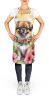 Tibetan Spaniel Luau Apron Cooking Kitchen Server Baking Crafts Gardening for Adult Women Men, Unisex, Large, Multicolor
