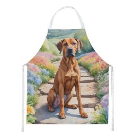 Rhodesian Ridgeback Spring Path Apron Cooking Kitchen Server Baking Crafts Gardening for Adult Women Men, Unisex, Large, Multicolor