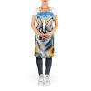 Alaskan Klee Kai in Sunflowers Apron Cooking Kitchen Server Baking Crafts Gardening for Adult Women Men, Unisex, Large, Multicolor